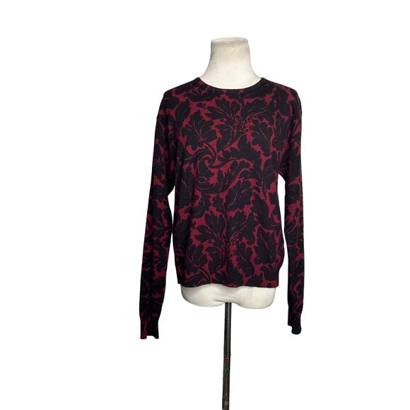 Jones New York red black floral long sleeves sweater size Large - Picture 7 of 7